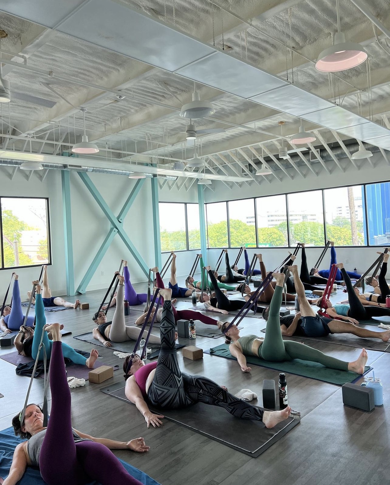 Aerial yoga class at Soul Sweat Hot Yoga